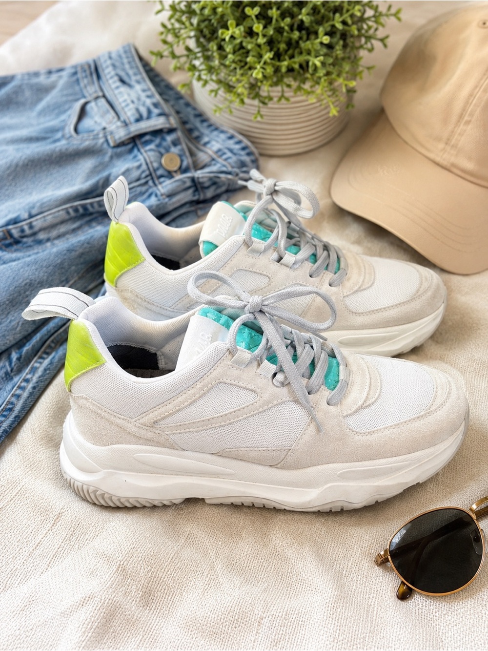 P448 Luke Trainer Athletic Shoes Dogma Lemon & Lime In White SIZE 7.5
